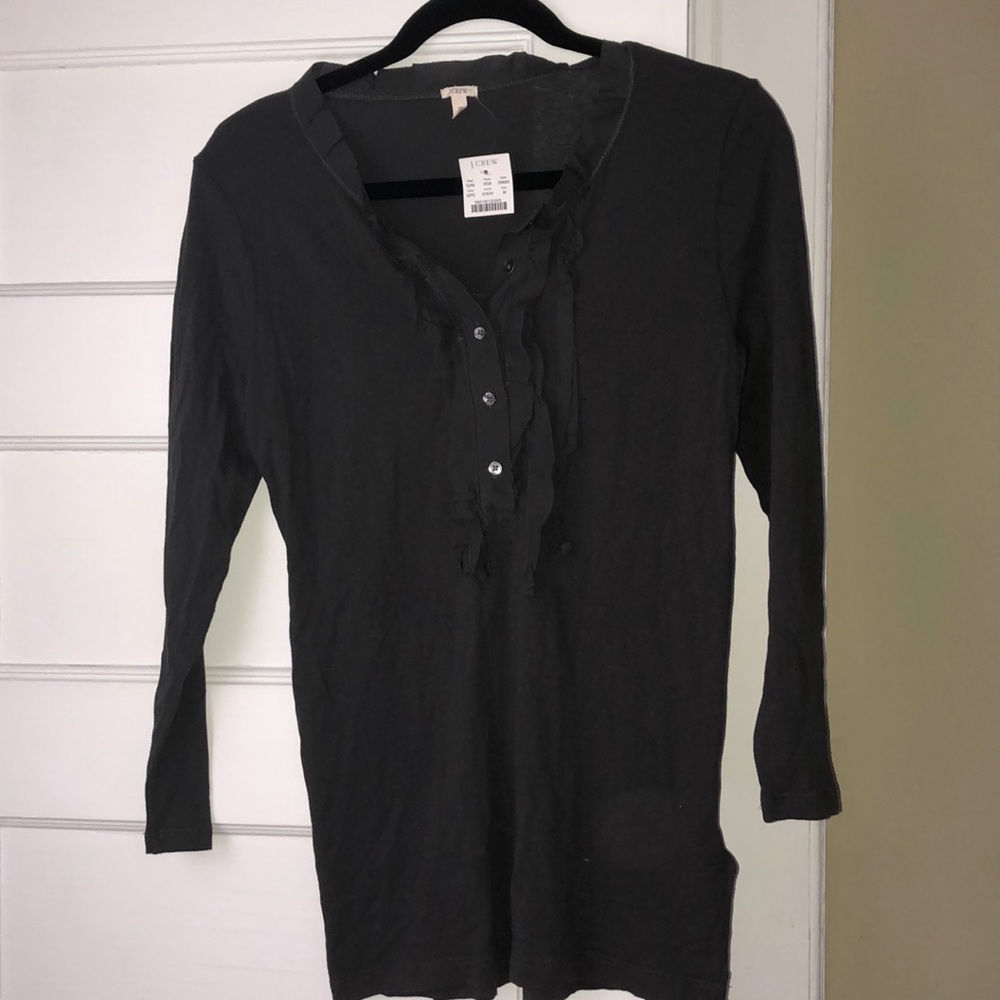 J. Crew Gray Long Sleeve Blouse